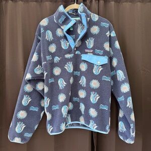 Patagonia Synchilla Navy and Teal Fleece Pullover